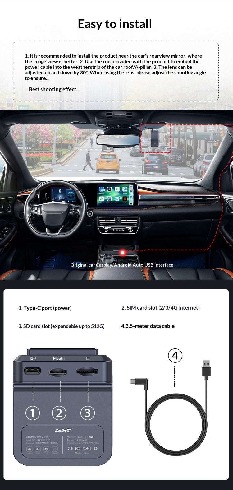 Carlinkit CarPlay To Android Auto Wireless Car Adapter, Smart Screen Box For Navigation, Dash Cam & Phone Screen Mirroring