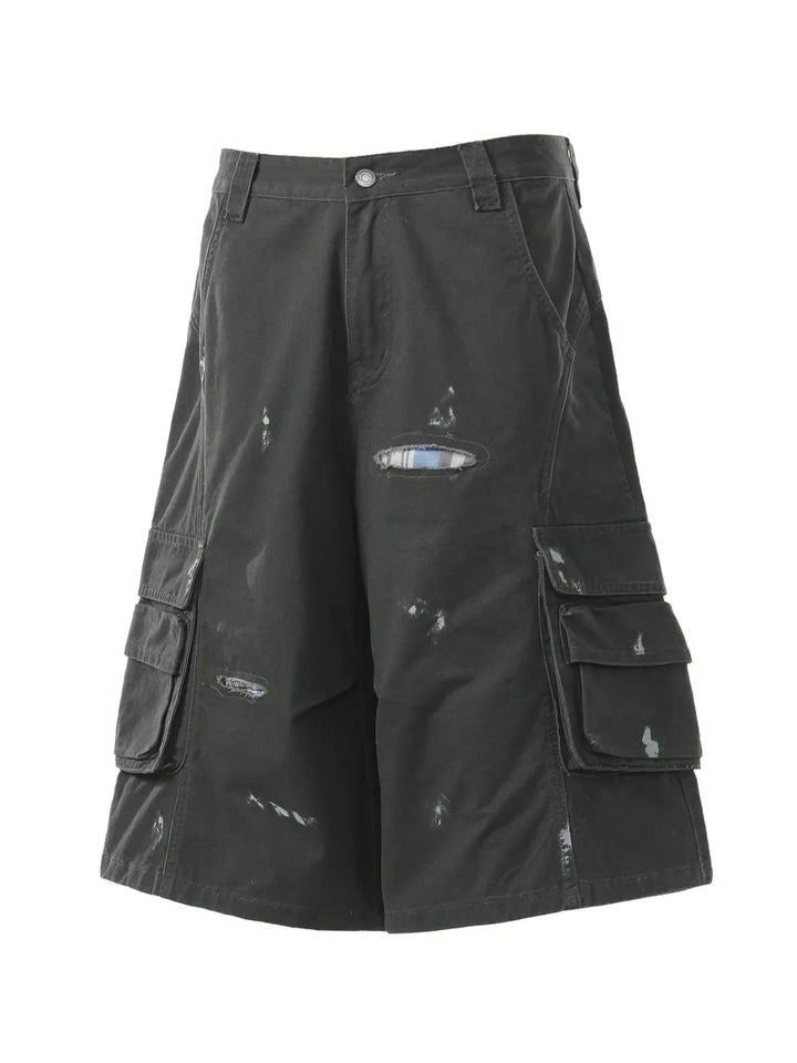 Men's Distressed Cargo Capris