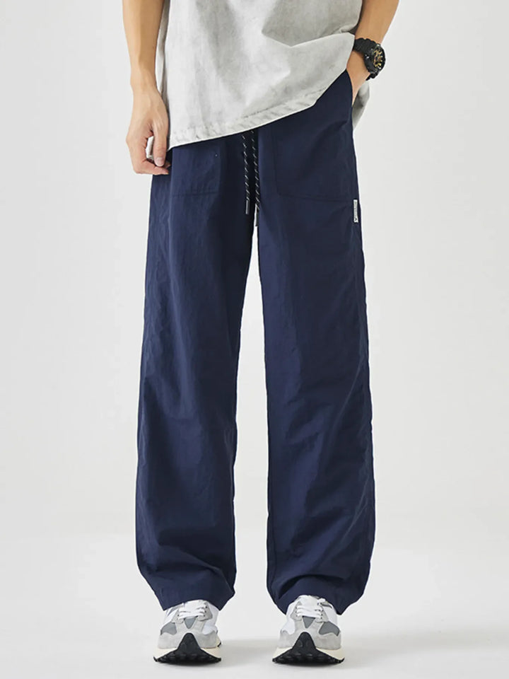 Men's Plus Size Drawstring Wide Leg Pants