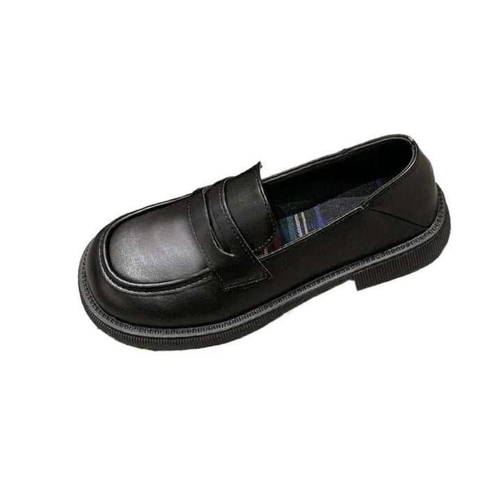 Round Toe Leather Loafers