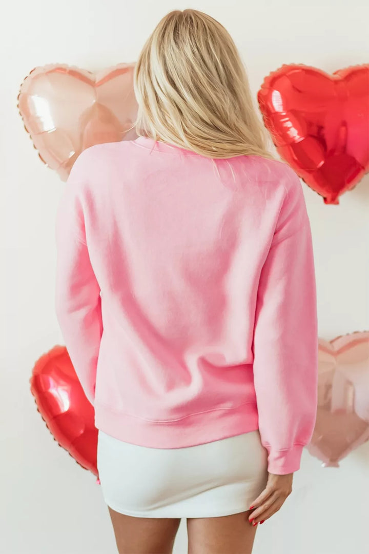Bow Floral Printed Valentines Day XOXO Sweatshirt