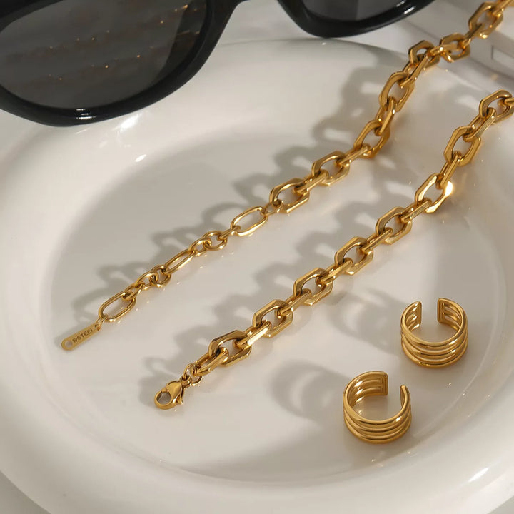 Stainless Steel Chain Link Circle Necklace
