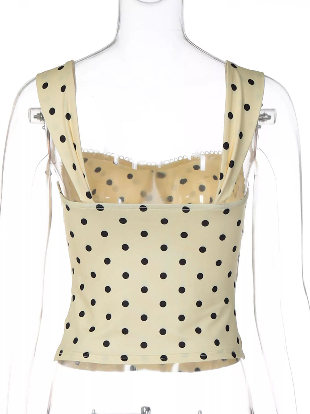 Polka Dot Sweetheart Neckline Tank Top