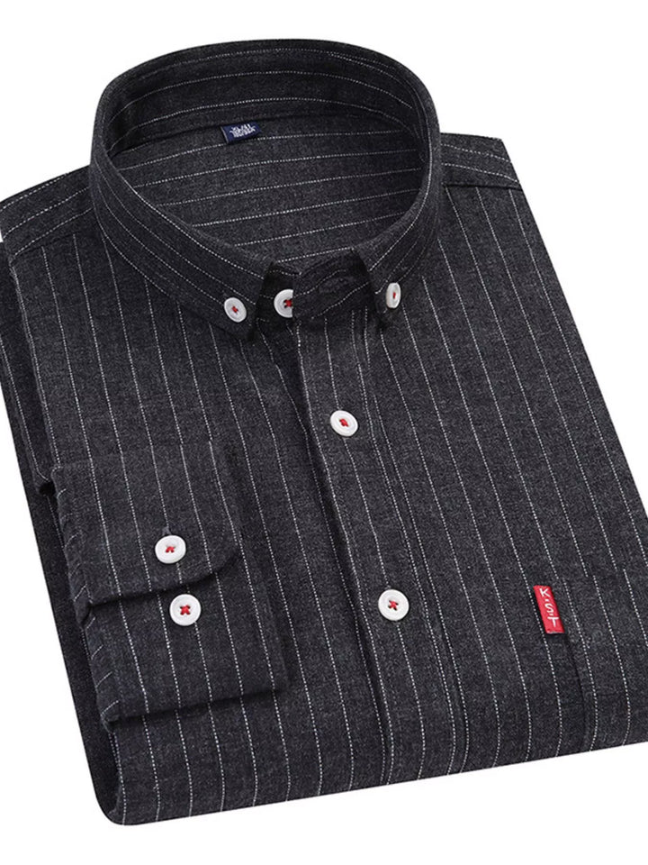 Men's Full Size Striped Long Sleeve Casual Shirt Plus Size