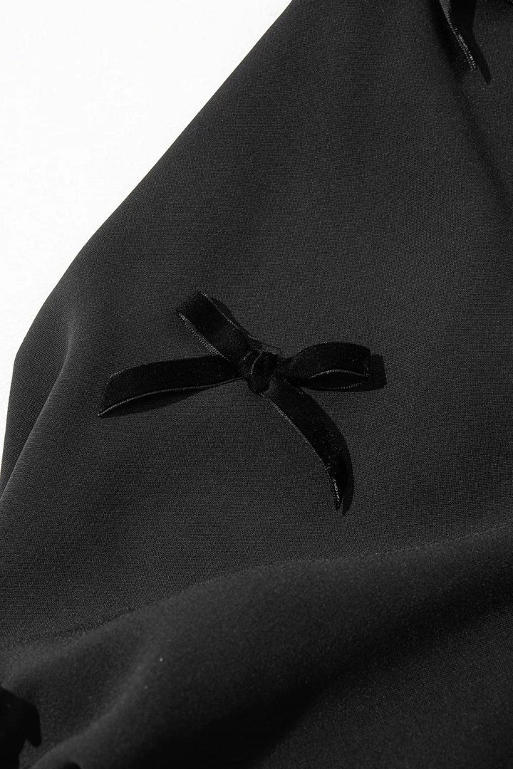 Bow Decor Puff Sleeve Blouse