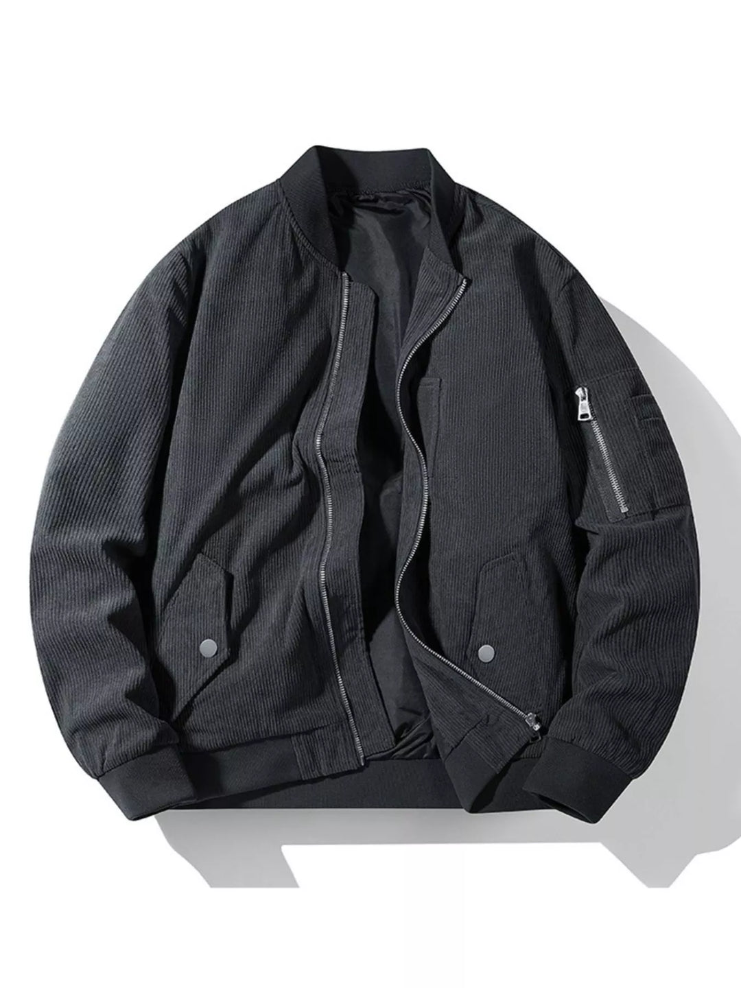 Men's Plus Size Zip Up Long Sleeve Jacket
