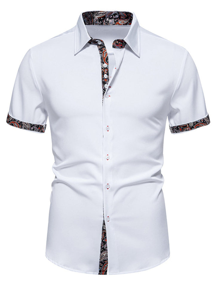 Men's Paisley Trim Short Sleeve Shirt