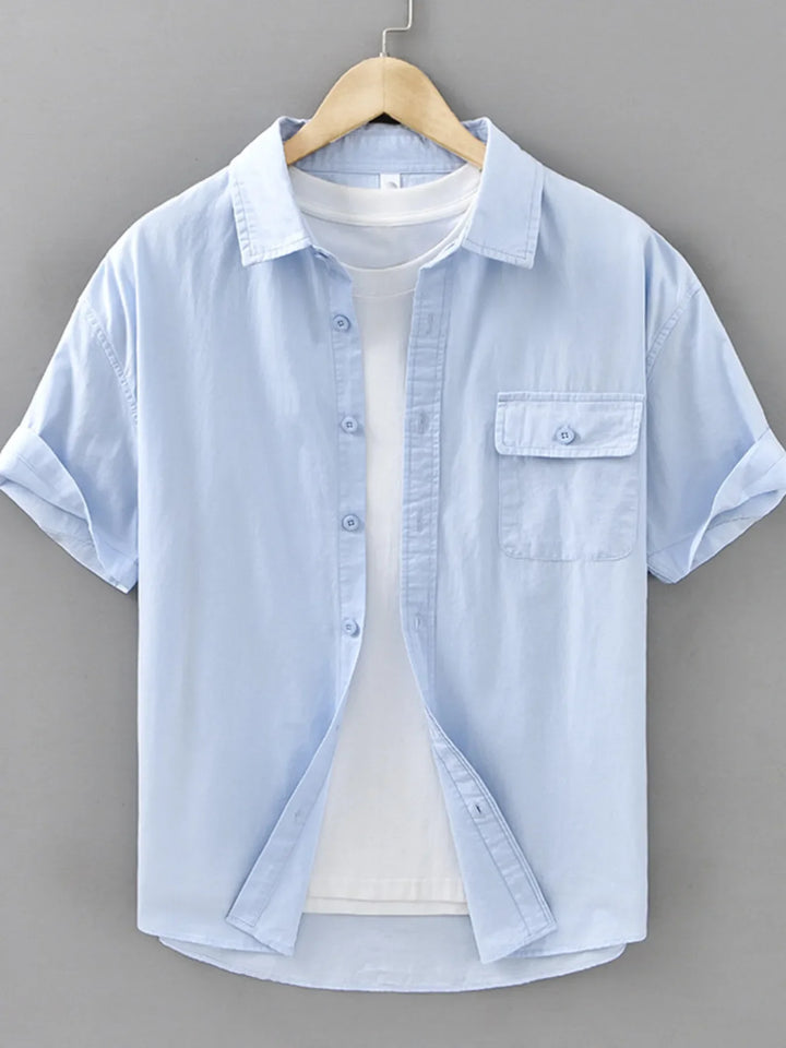 Men's Plus Size Button Up Short Sleeve Shirt