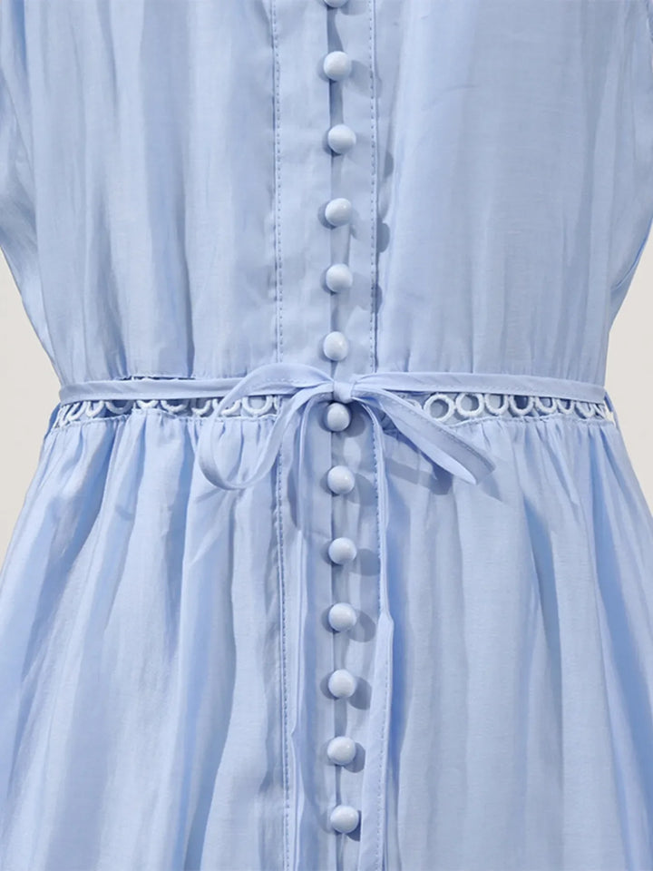 Hollow Out Sleeveless Midi Dress
