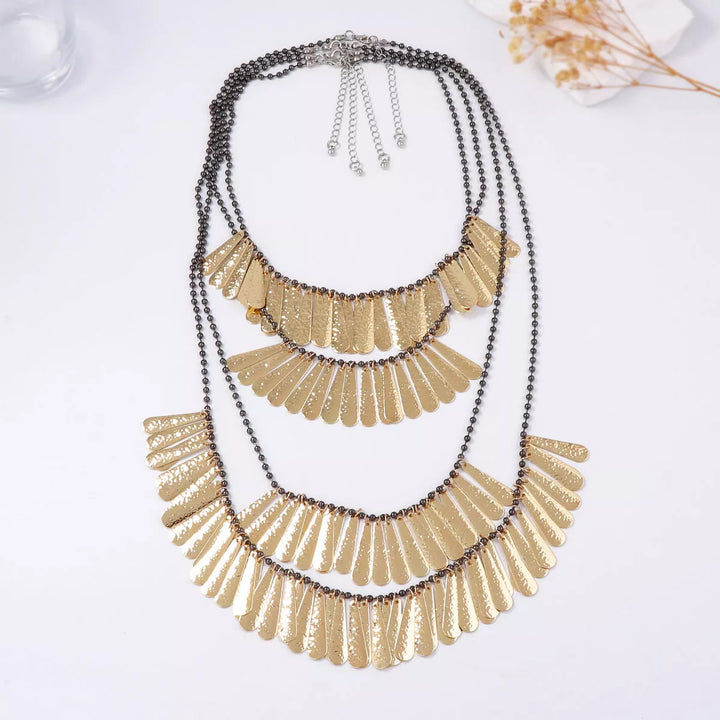4-Piece 18K Gold-Plated Iron Tassel Necklace