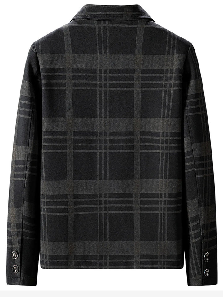 Men's Plus Size Plaid Zip Up Jacket