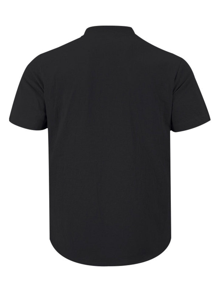 Men's Full Size Button Detail Short Sleeve Shirt Plus Size