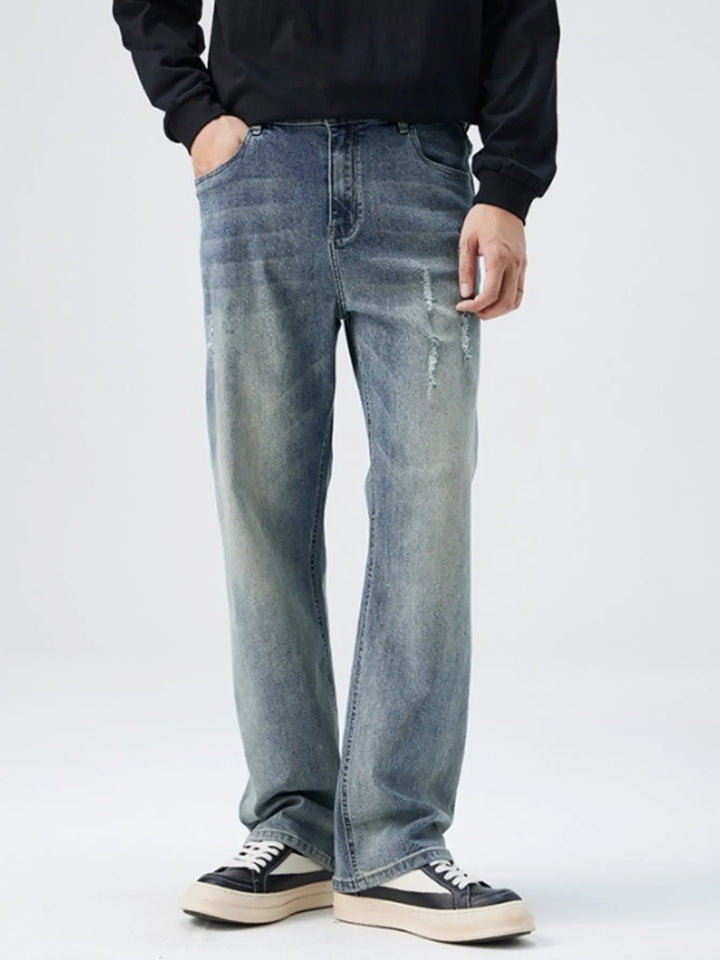 Men's Full Size Distressed Loose Fit Jeans Plus Size