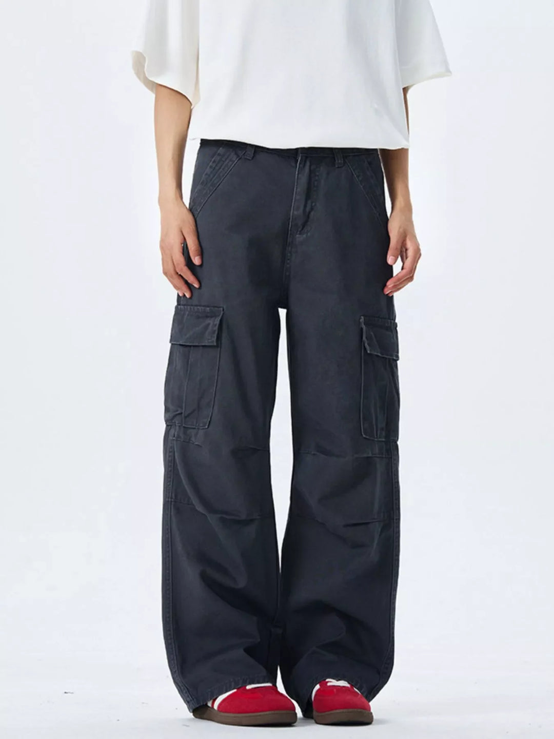 Men's Full Size Wide Leg Cargo Pants Plus Size