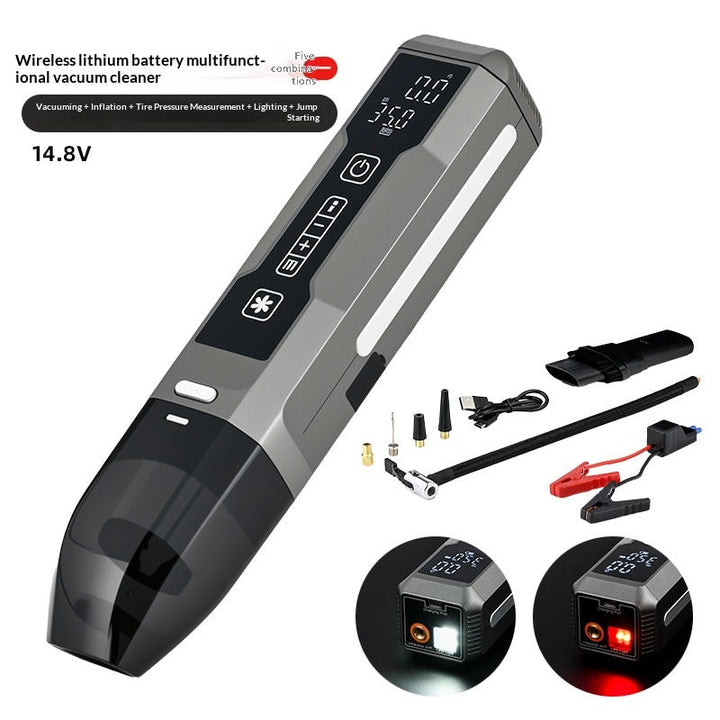 Multifunctional Cordless Car  Starter & Tire Inflator Vacuum Cleaner, High Power For Vehicles