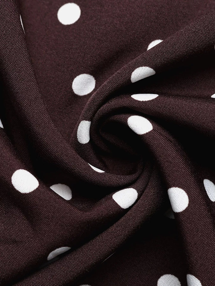 Halter Neck Polka Dot Maxi Dress