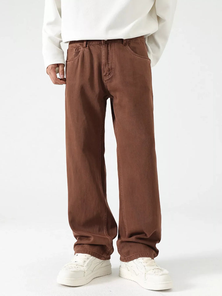 Men's Vintage Wash Wide Leg Jeans
