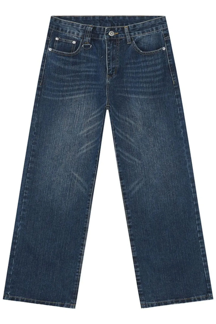 Wide Straight Jeans with Pockets