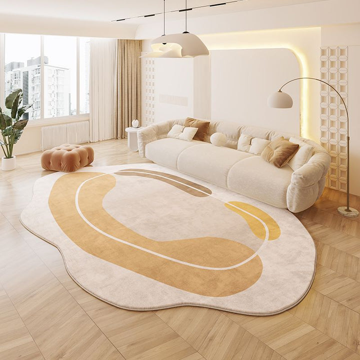 Cream Colored Stain-resistant And Easy To Maintain Cashmere Look Rug