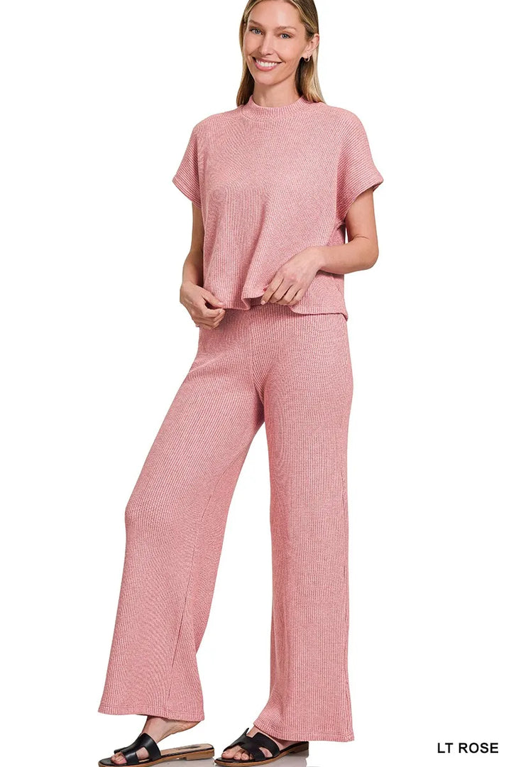 Zenana Sweater Boxy Top & Long Pants Set
