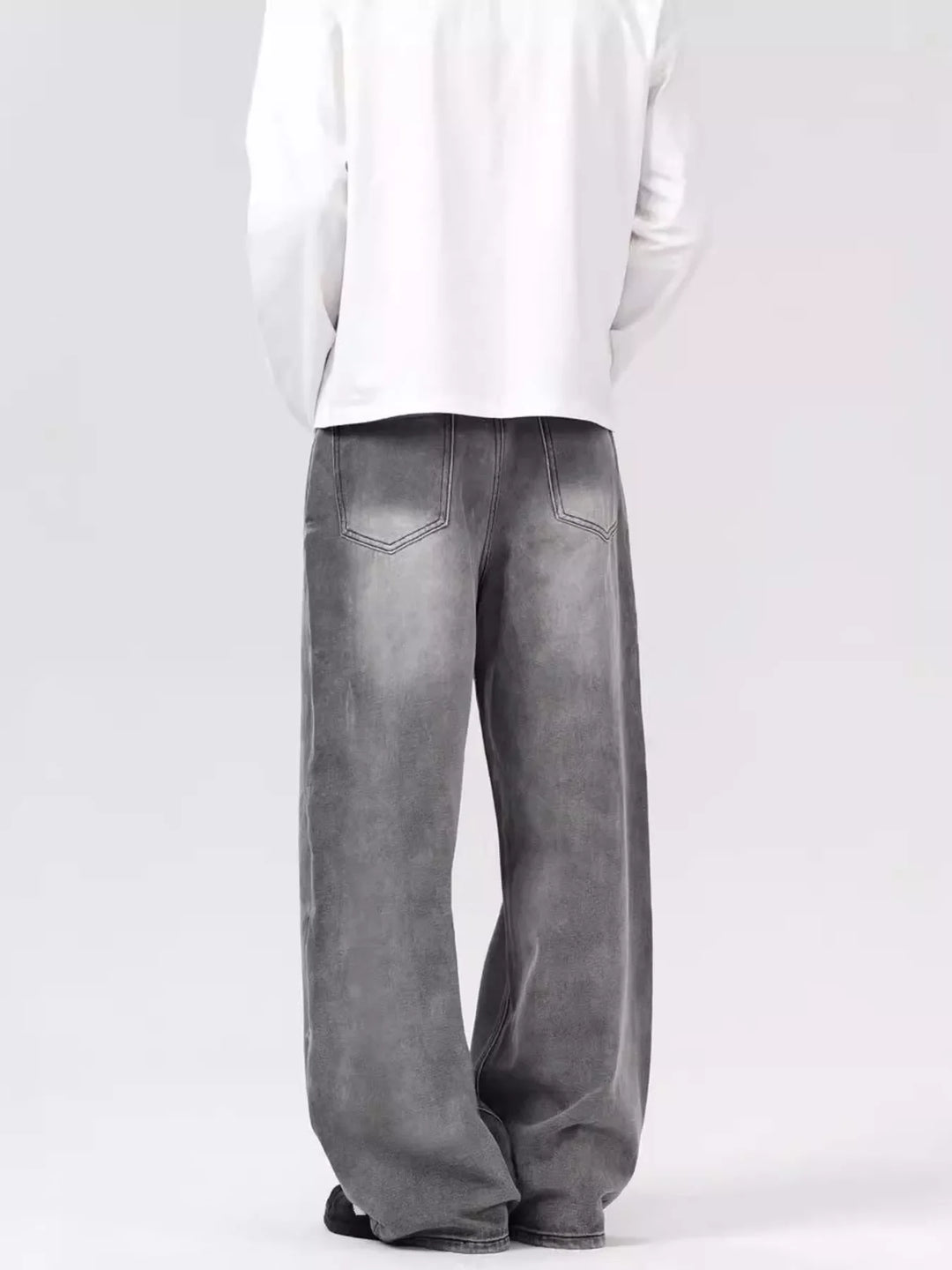 Men's Vintage Wash Wide Leg Jeans