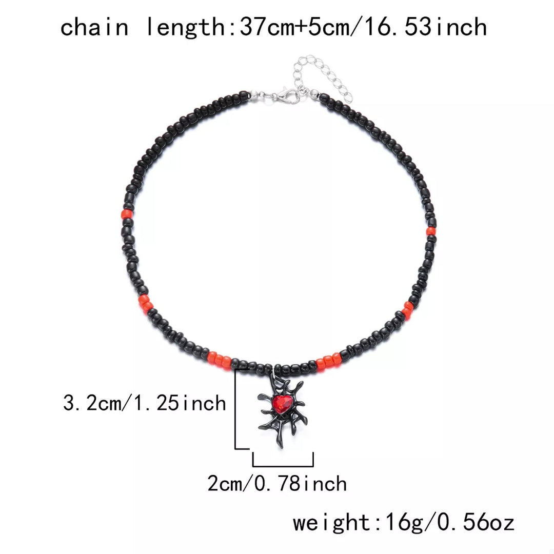 Halloween Spider Web Beaded Necklace