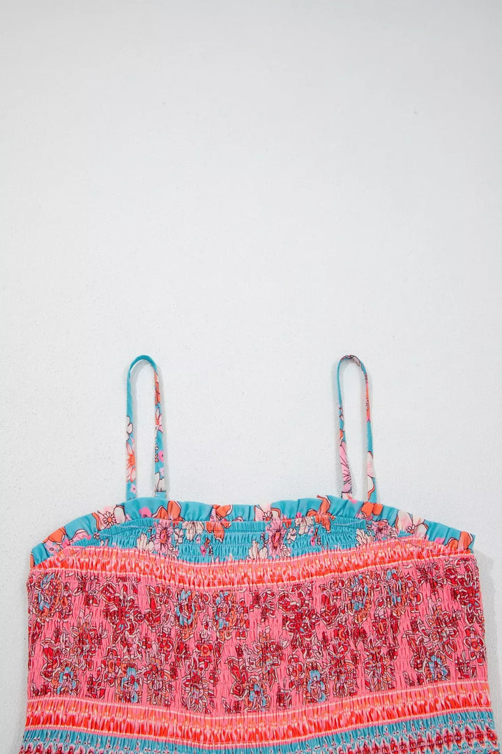 Bohemian Ethnic Print Spaghetti Straps Vacation Maxi Dress