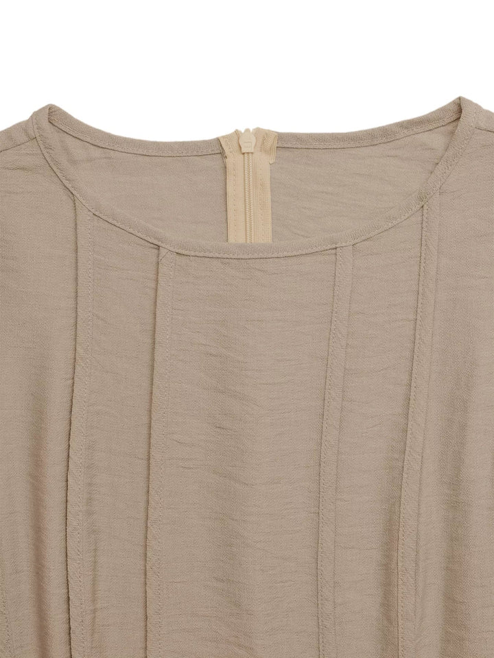 Round Neck Sleeveless Texture Maxi Dress