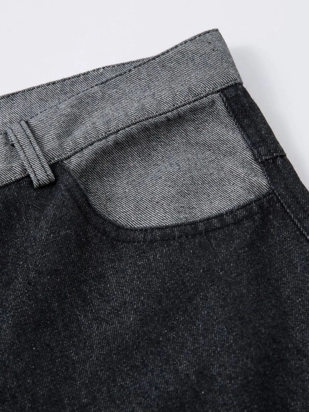 Men's Wide Leg Cargo Jeans with Contrast Panels