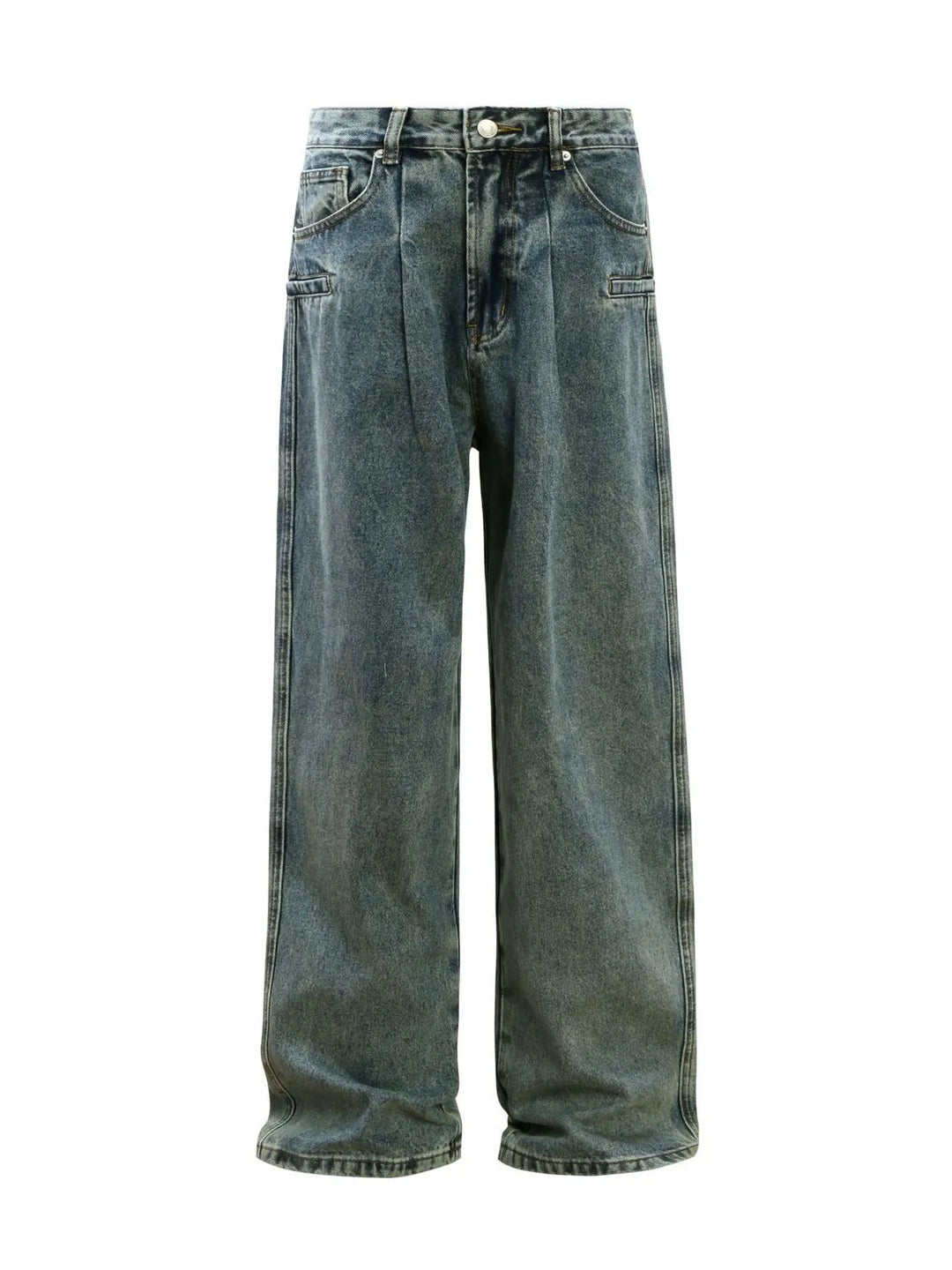 Men's Washed Wide Leg Jeans