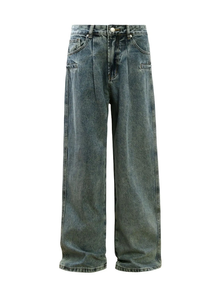 Men's Washed Wide Leg Jeans