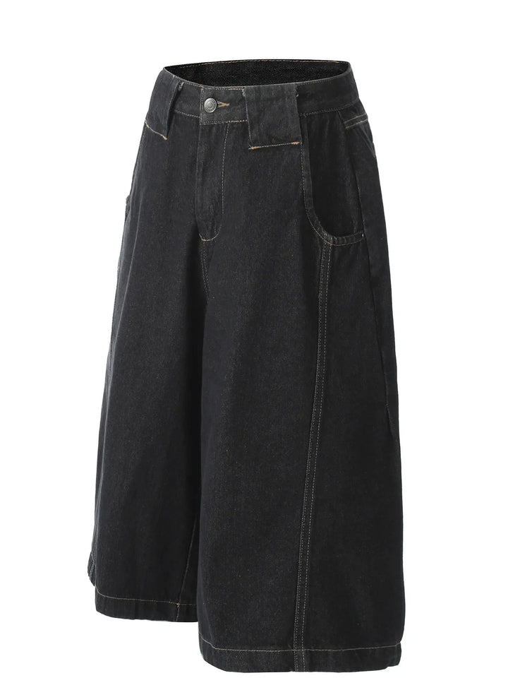 Men's Wide Leg Denim Shorts