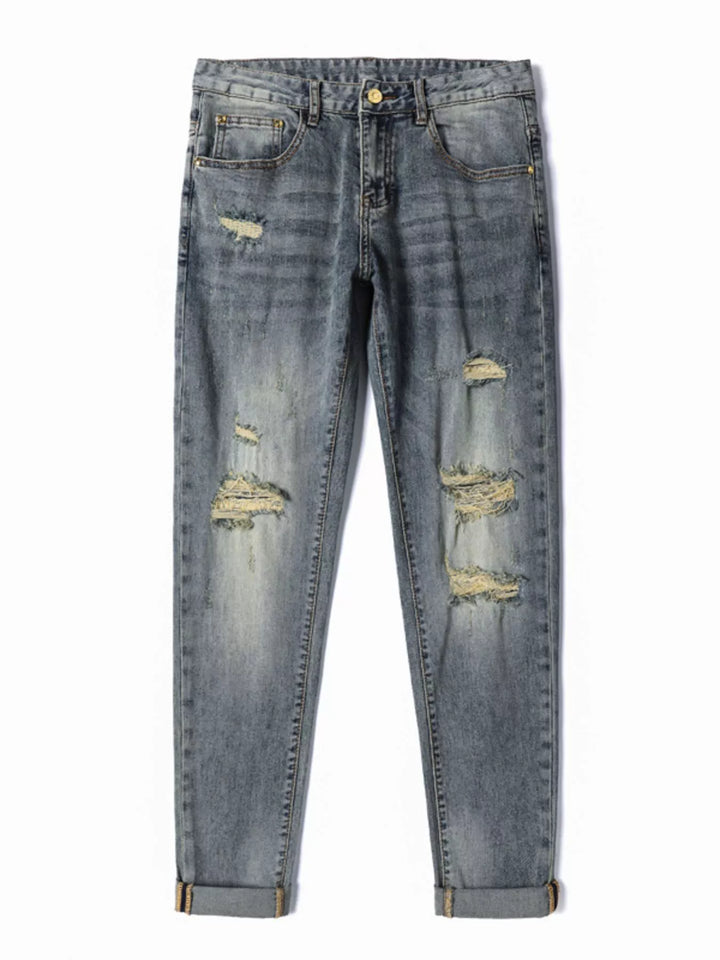 Men's Distressed Slim Fit Jeans