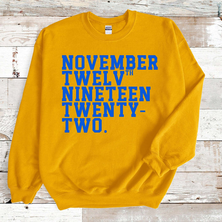 Vintage November Twelfth Crewneck Pullover Sweatshirt