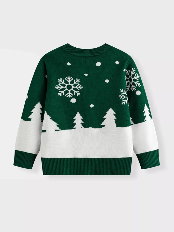 Children's Christmas Tree Round Neck Sweater