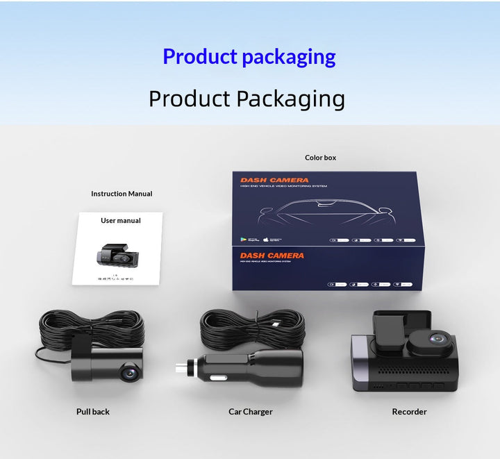 High-definition Car 4K Front And Rear Dual-recording In-vehicle Dashcam