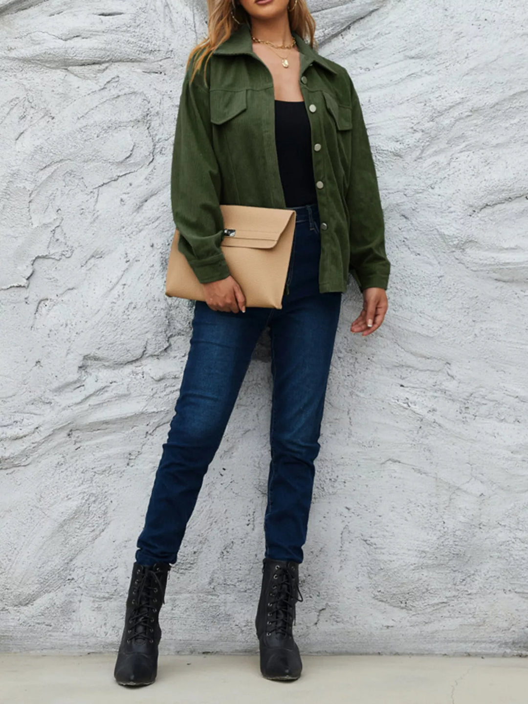 Corduroy Button-Down Shacket