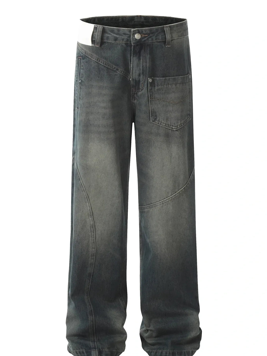 Men's Washed Wide Leg Jeans