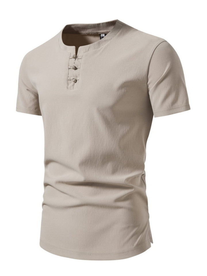 Men's Plus Size Casual Button Henley T-Shirt