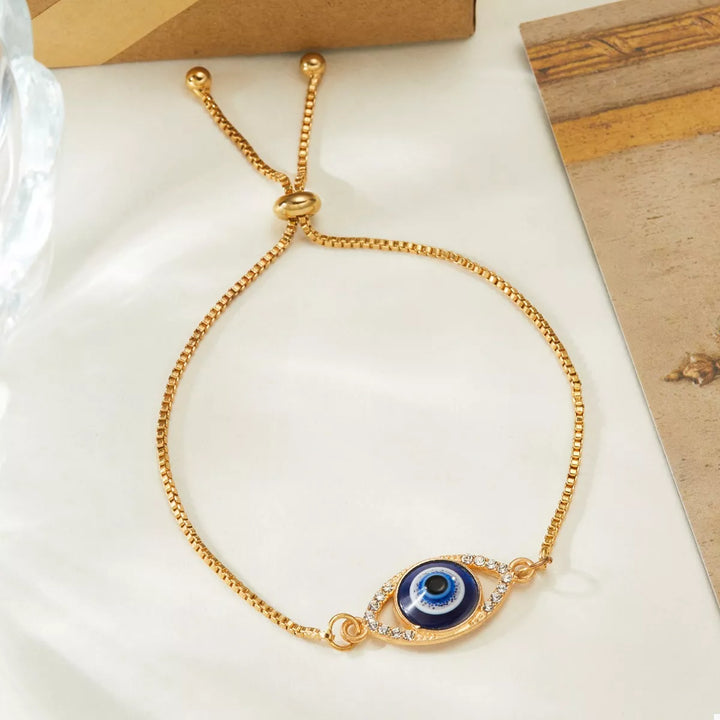 18K Gold-Plated Resin Evil Eye Adjustable Bracelet