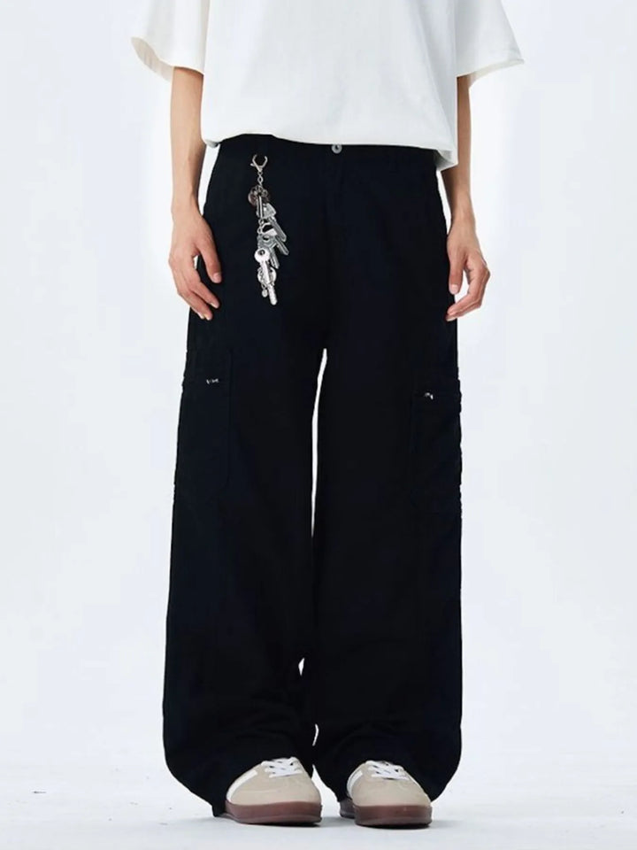 Men's Wide Leg Cargo Pants with Multi Pockets