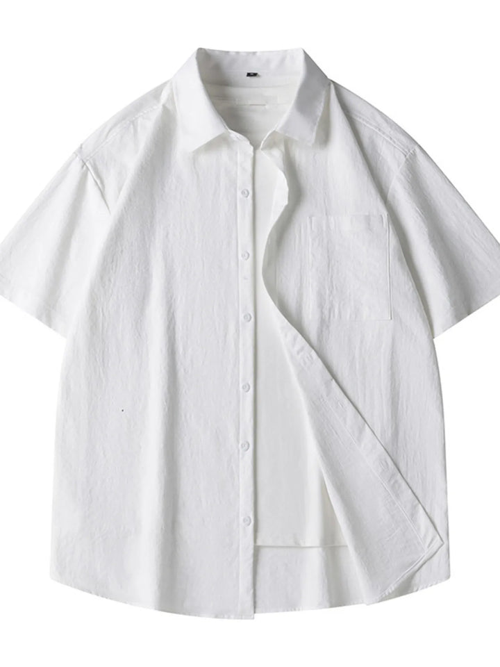 Men's Plus Size Casual Loose Fit Short Sleeve Shirt