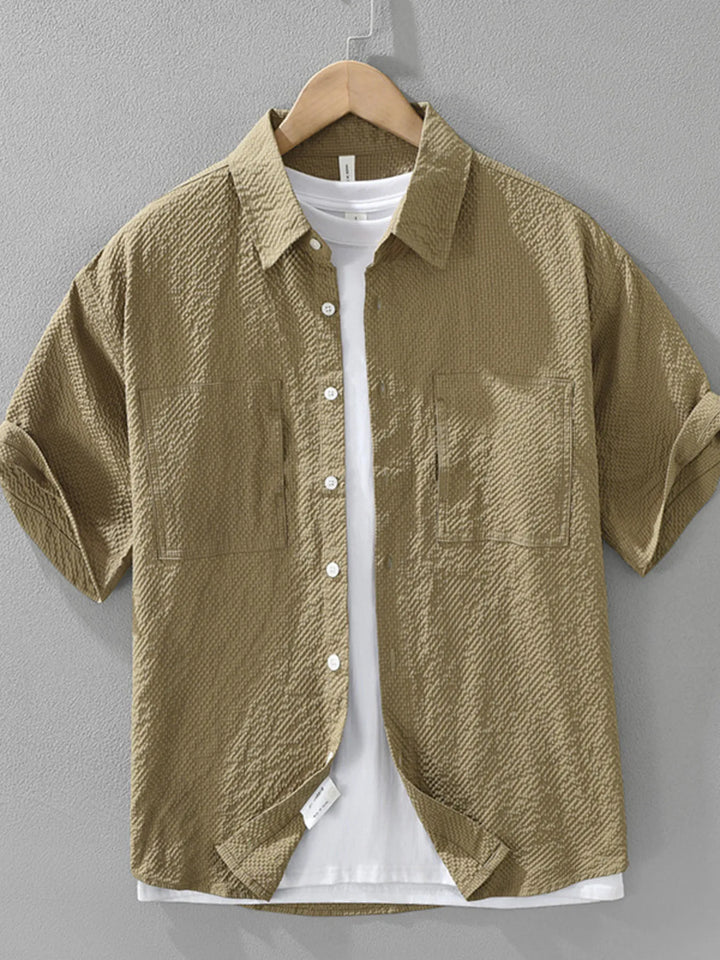Men's Plus Size Button Up Short Sleeve Shirt
