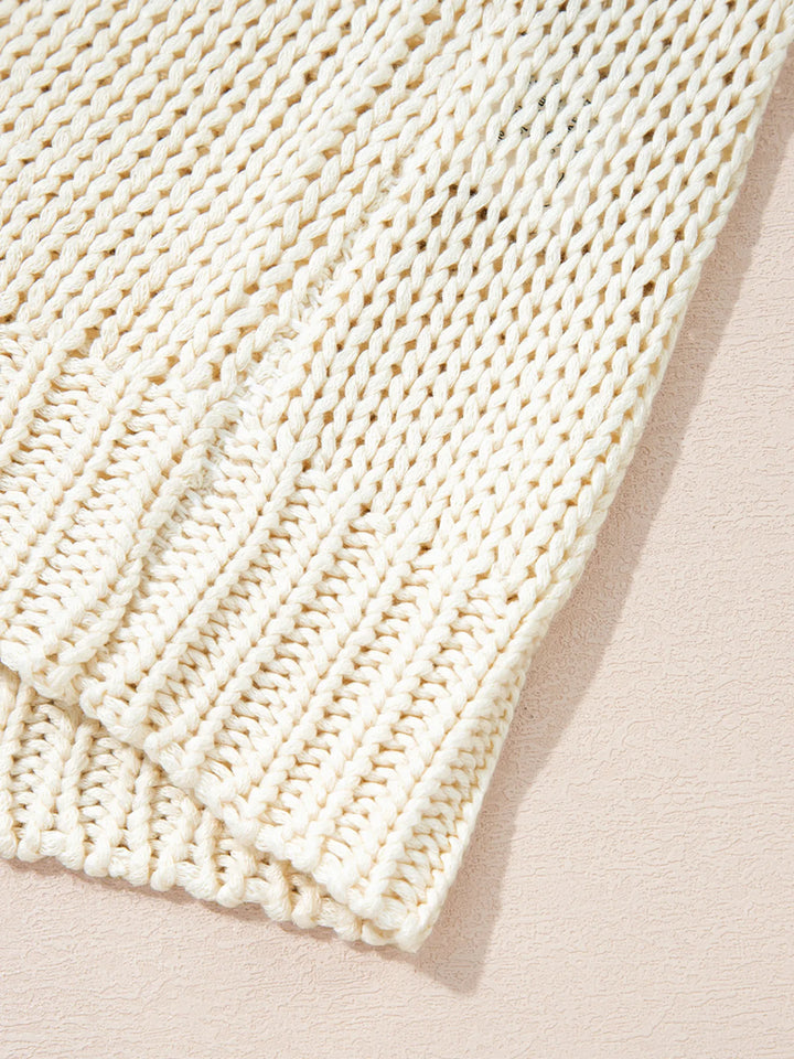 Contrast Stitch Detail V Neck Drop Shoulder Sweater
