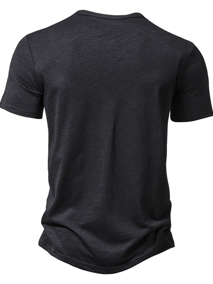Men's Casual Button Detail T-Shirt