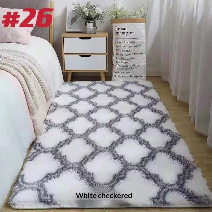 Silk-wool Carpet Bedroom Bedside Living Room Solid Color