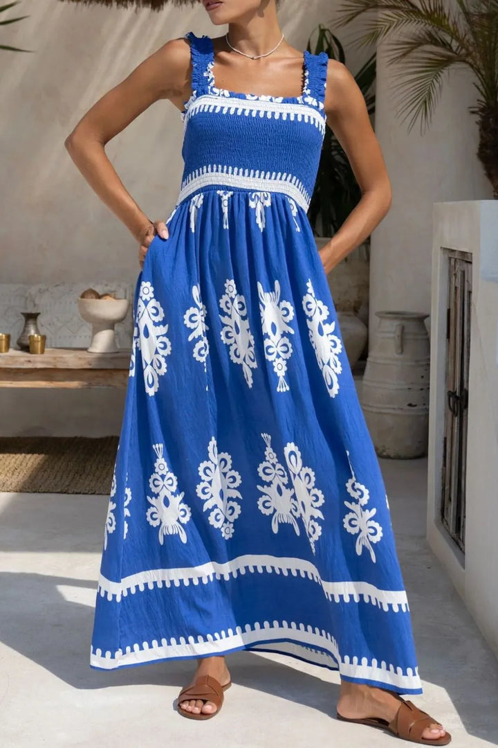 Printed Square Neck Cami Dress