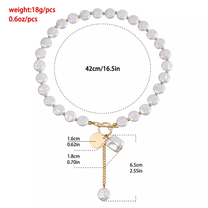18K Gold-Plated Pearl Drop Necklace