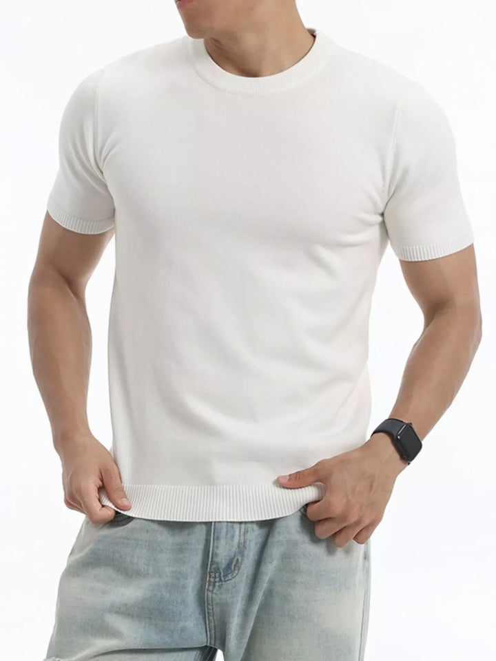 Men's Plus Size Casual Short Sleeve Knit Top