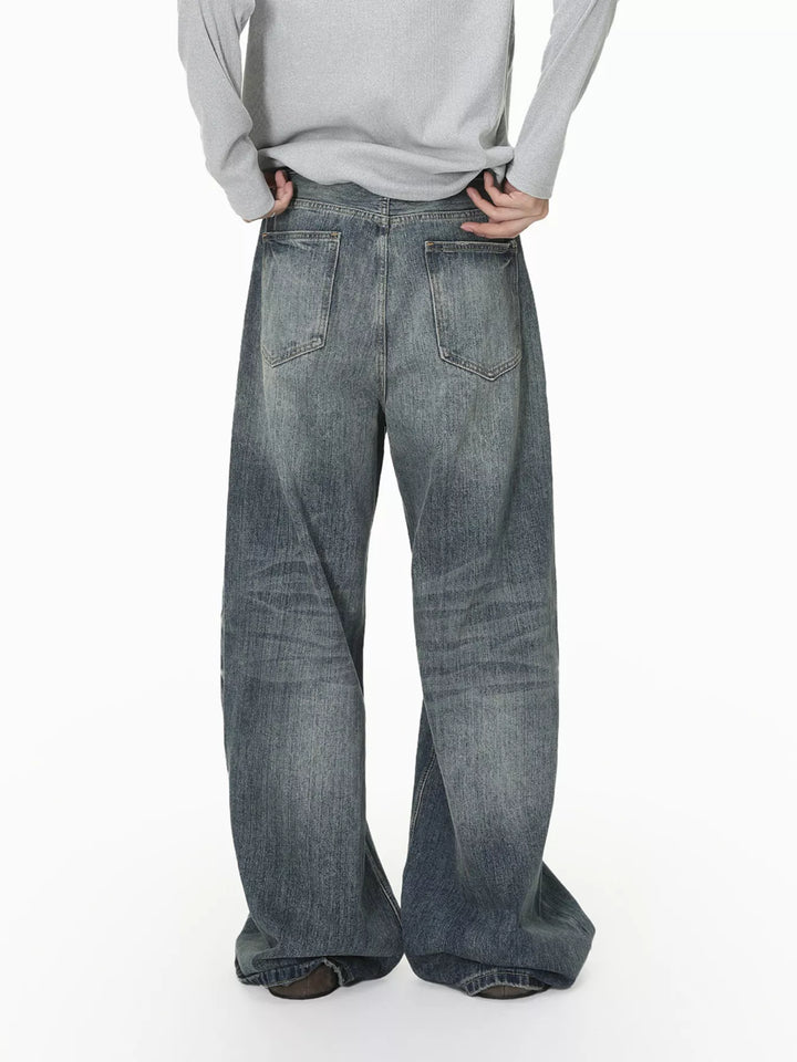 Men's Vintage Wash Wide Leg Jeans
